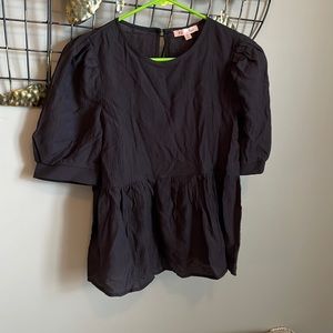 Puff sleeve peplum blouse